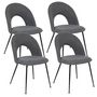 Voir la diapositive 1 : TOILINUX Lot de 4 chaises pieds métal assise tissu RAVEN - Gris