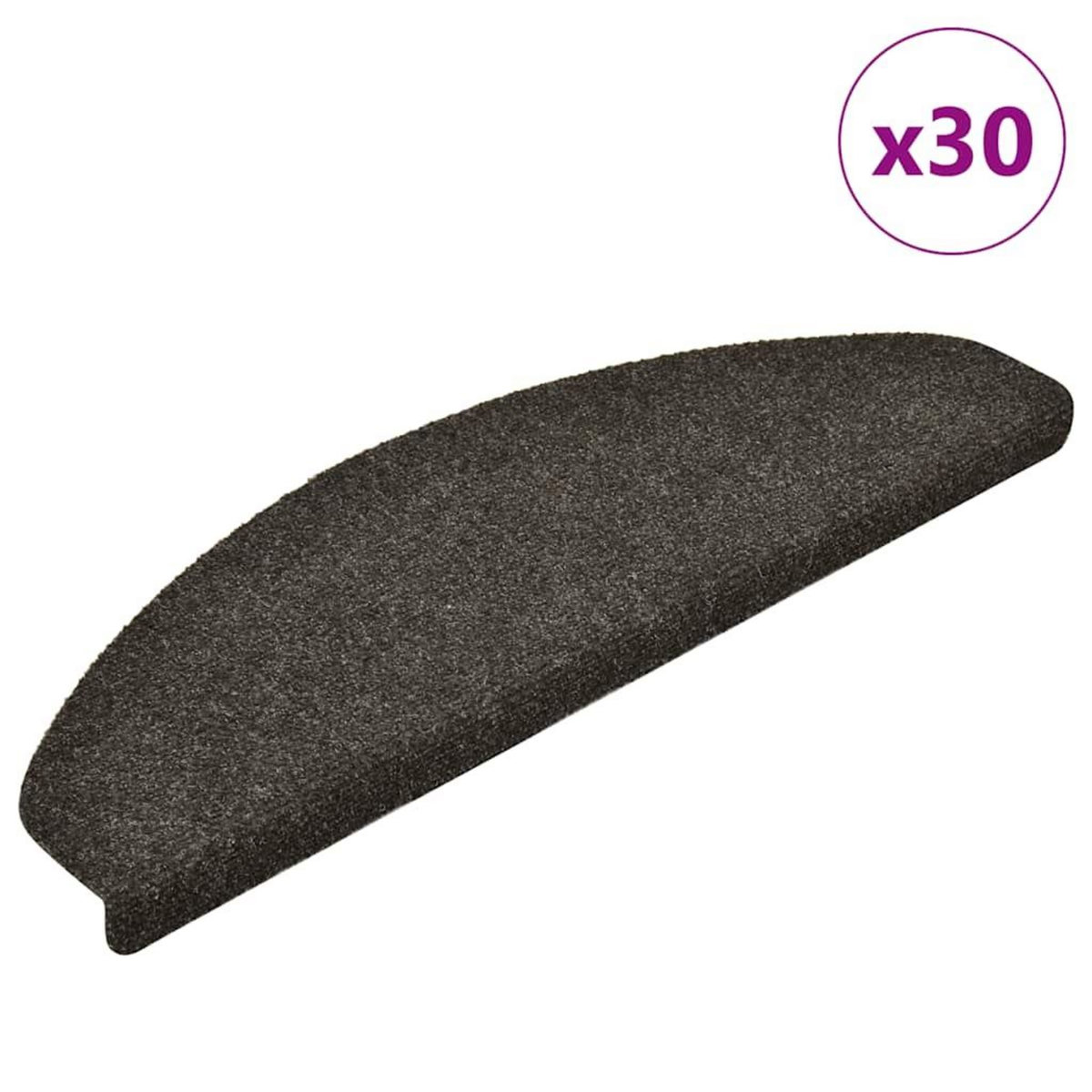 VIDAXL Tapis d'escalier autocollant 30 pcs anthracite 65x21x4 cm