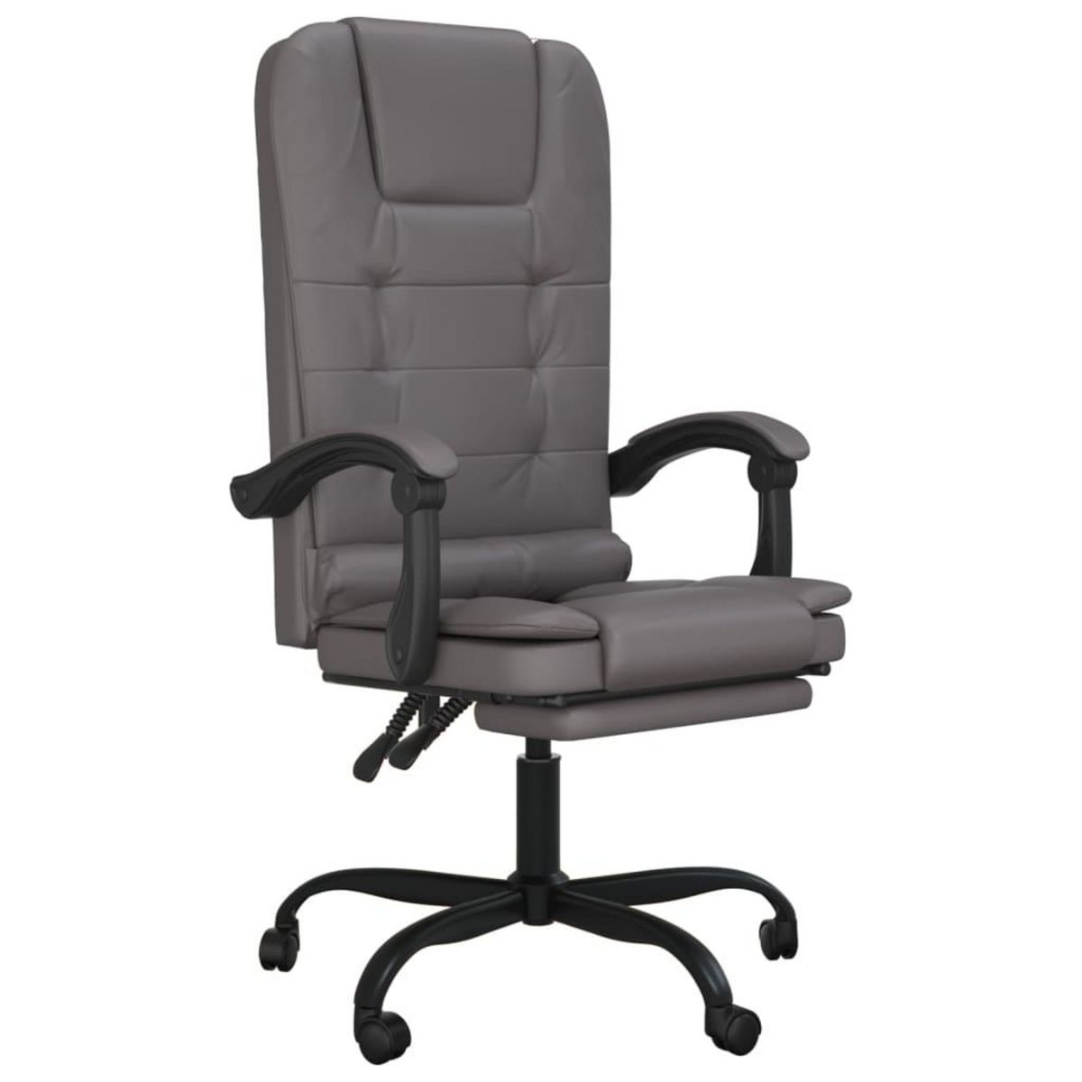 VIDAXL Fauteuil de massage inclinable de bureau Gris Similicuir