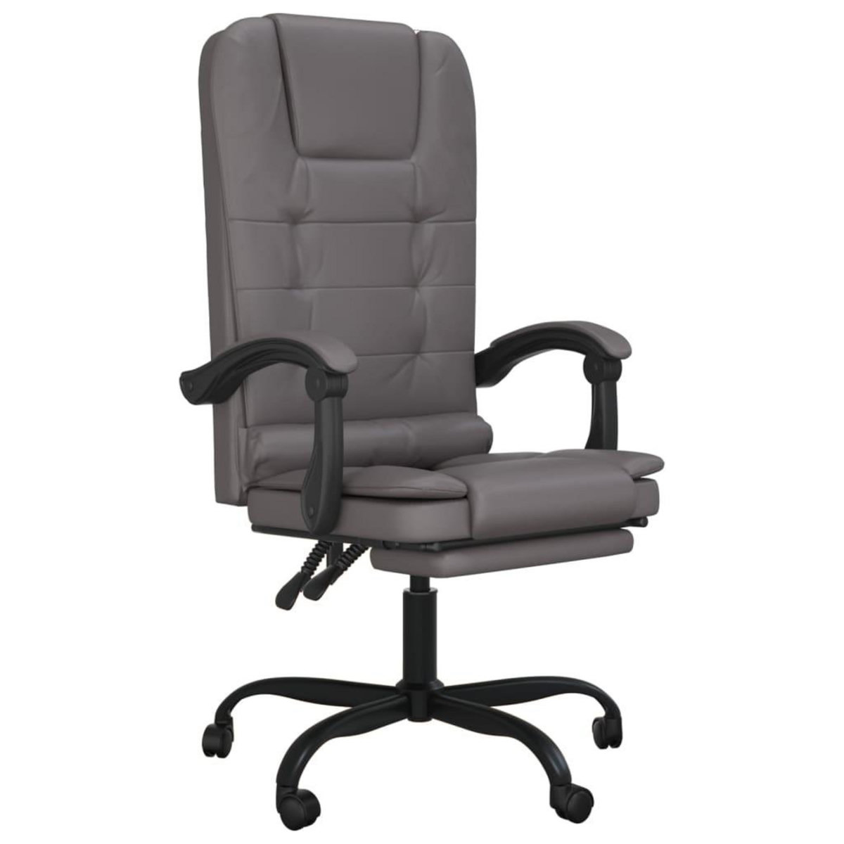 VIDAXL Fauteuil de massage inclinable de bureau Gris Similicuir