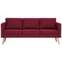Voir la diapositive 3 : VIDAXL Canape a 3 places Tissu Rouge bordeaux