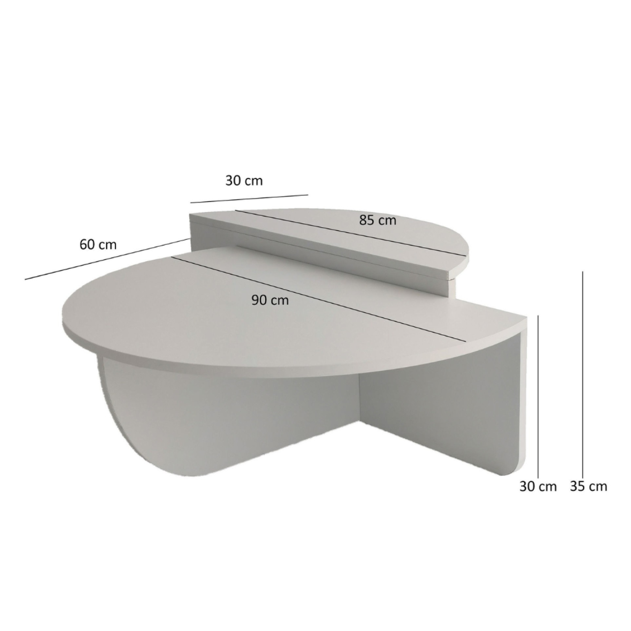 Voir la diapositive 3 : CONCEPT USINE Table basse ronde modulable blanche CARLOW