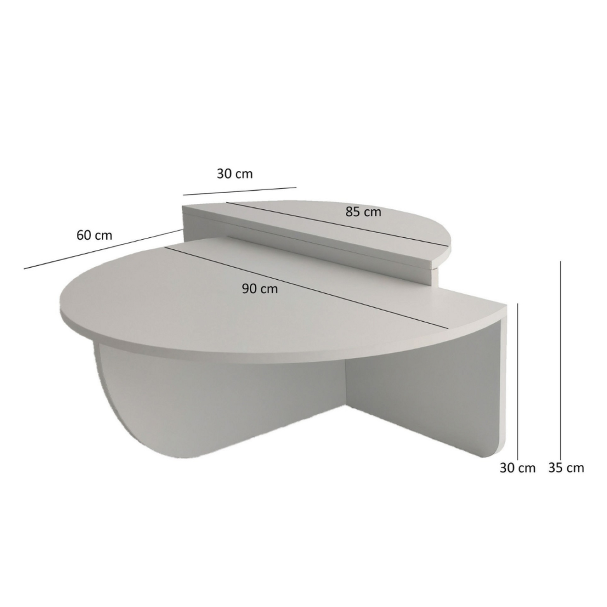 CONCEPT USINE Table basse ronde modulable blanche CARLOW