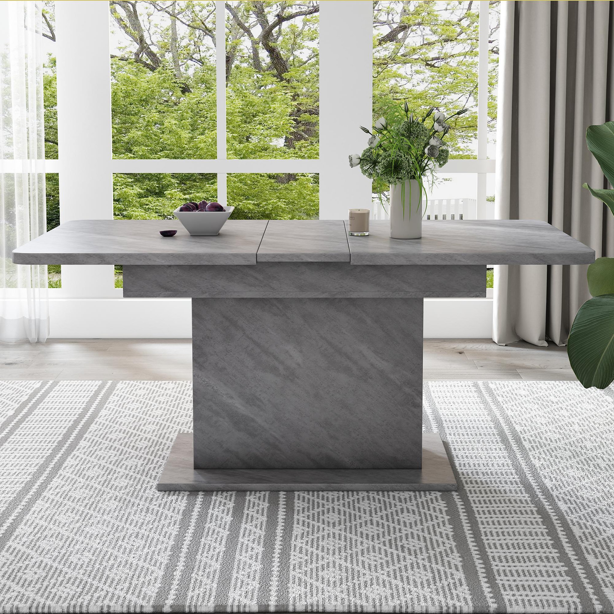 Voir la diapositive 2 : MERAX Table à Manger 110(130) X 70 X 75cm Extensible Avec Rangement