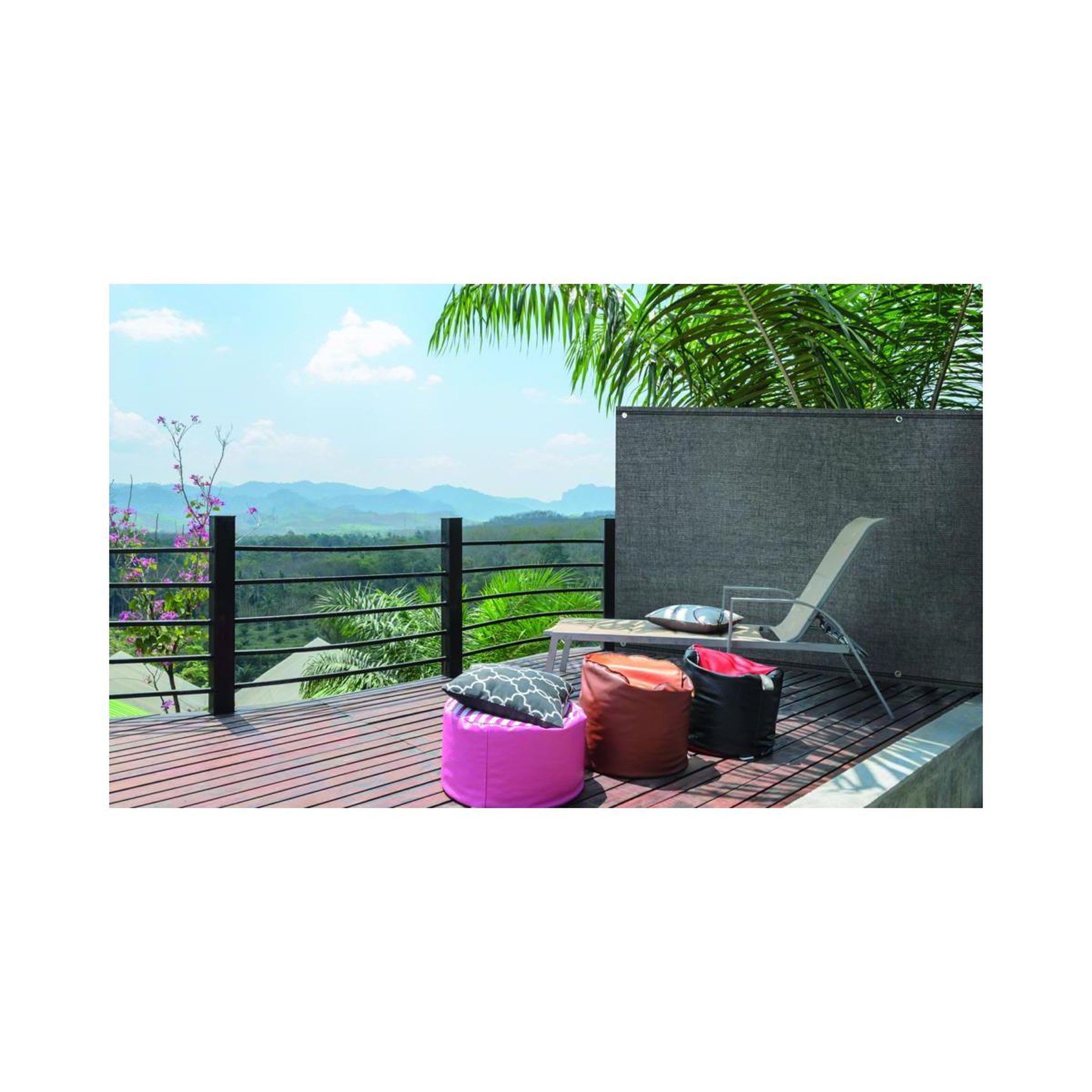 Voir la diapositive 2 : Inkazen Brise vue 220 gr/m² 1 x 10 m gris