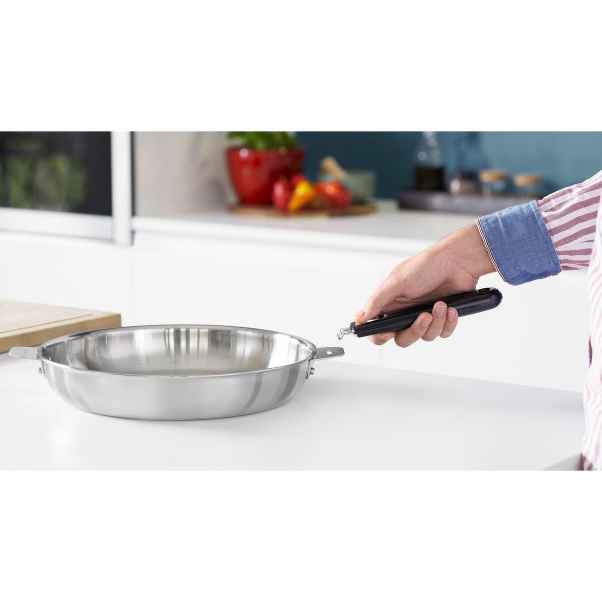 Voir la diapositive 3 : Lagostina Batterie de cuisine esperta triply 5 pièces + poignée