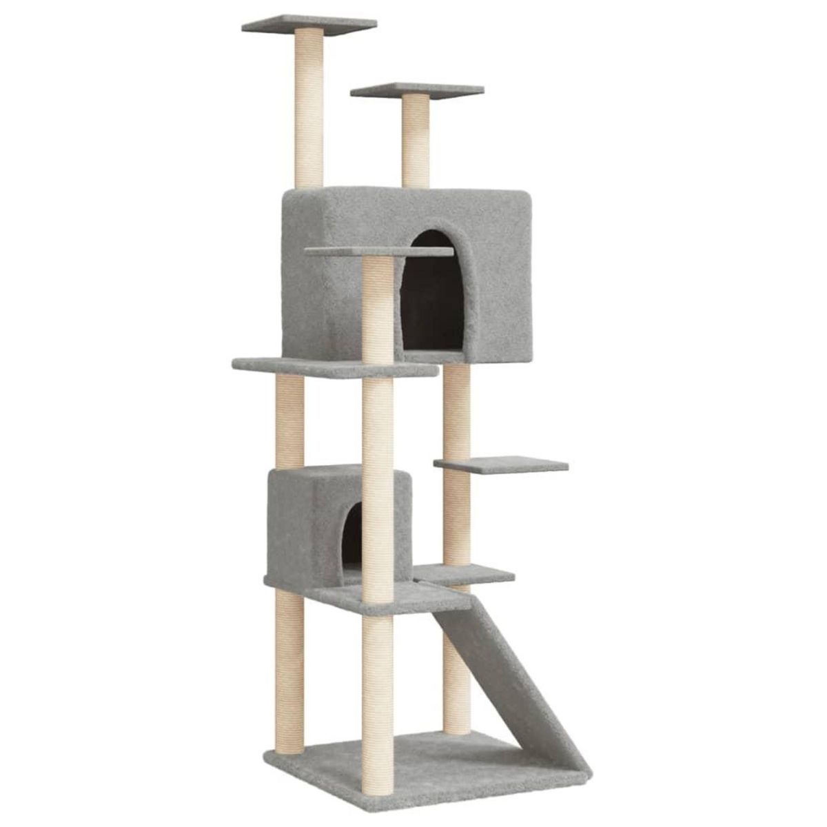 VIDAXL Arbre a chat avec griffoirs en sisal Gris clair 153 cm