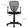 IDIMEX Chaise de bureau enfant STUDIO fauteuil pivotant et ergonomique avec accoudoirs, siège à roulettes hauteur réglable, mesh noir/gris