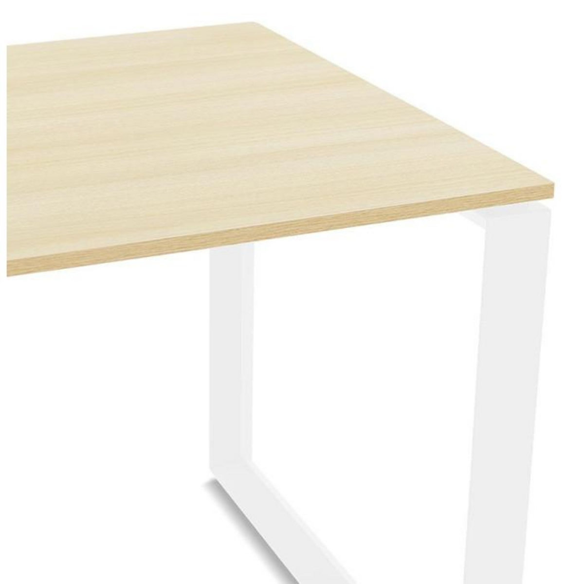 Paris Prix Bureau d'Angle Design  Abigano  170cm Naturel & Blanc