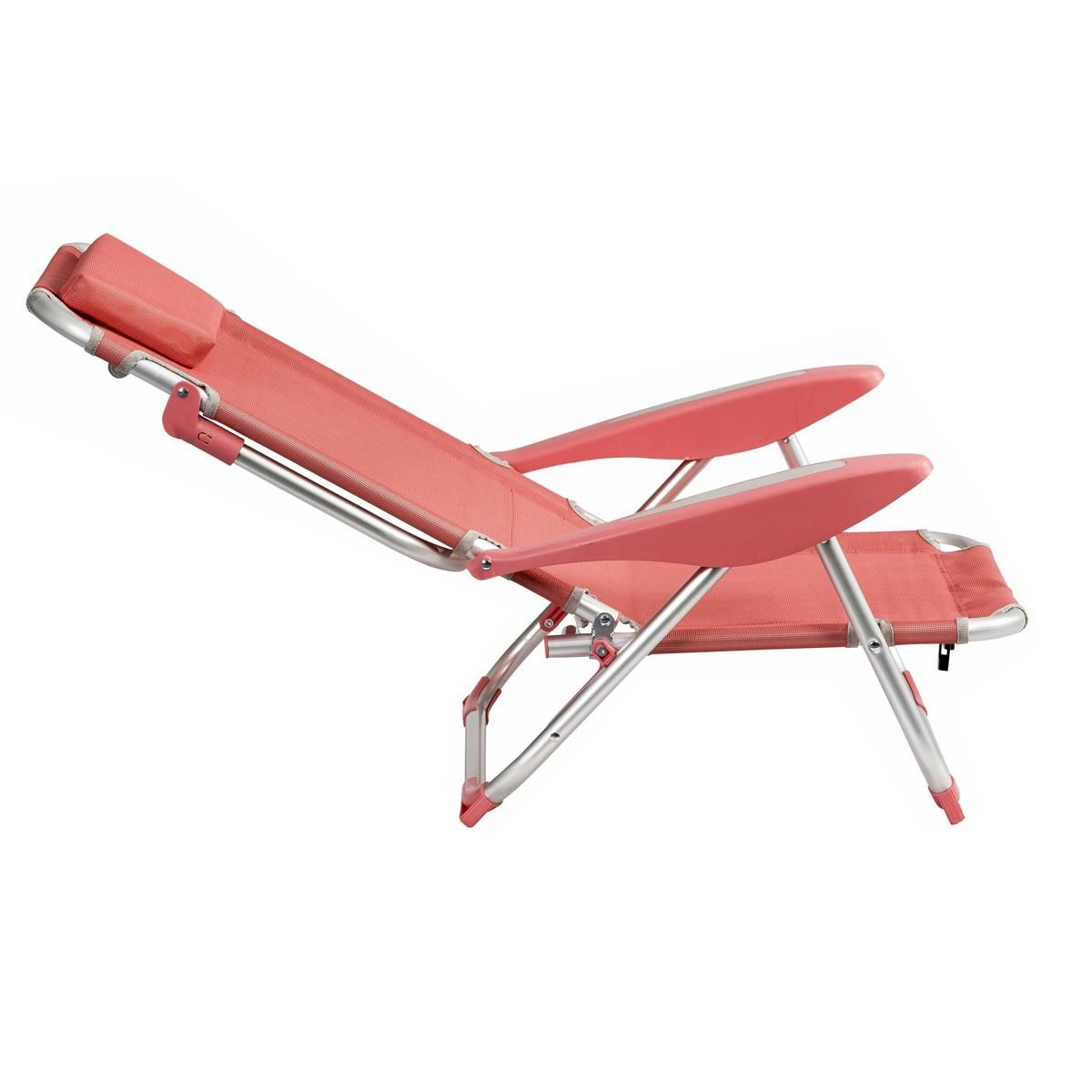 Clic Clac des Plages Fauteuil relax aluminium 4 positions rose CLIC CLAC
