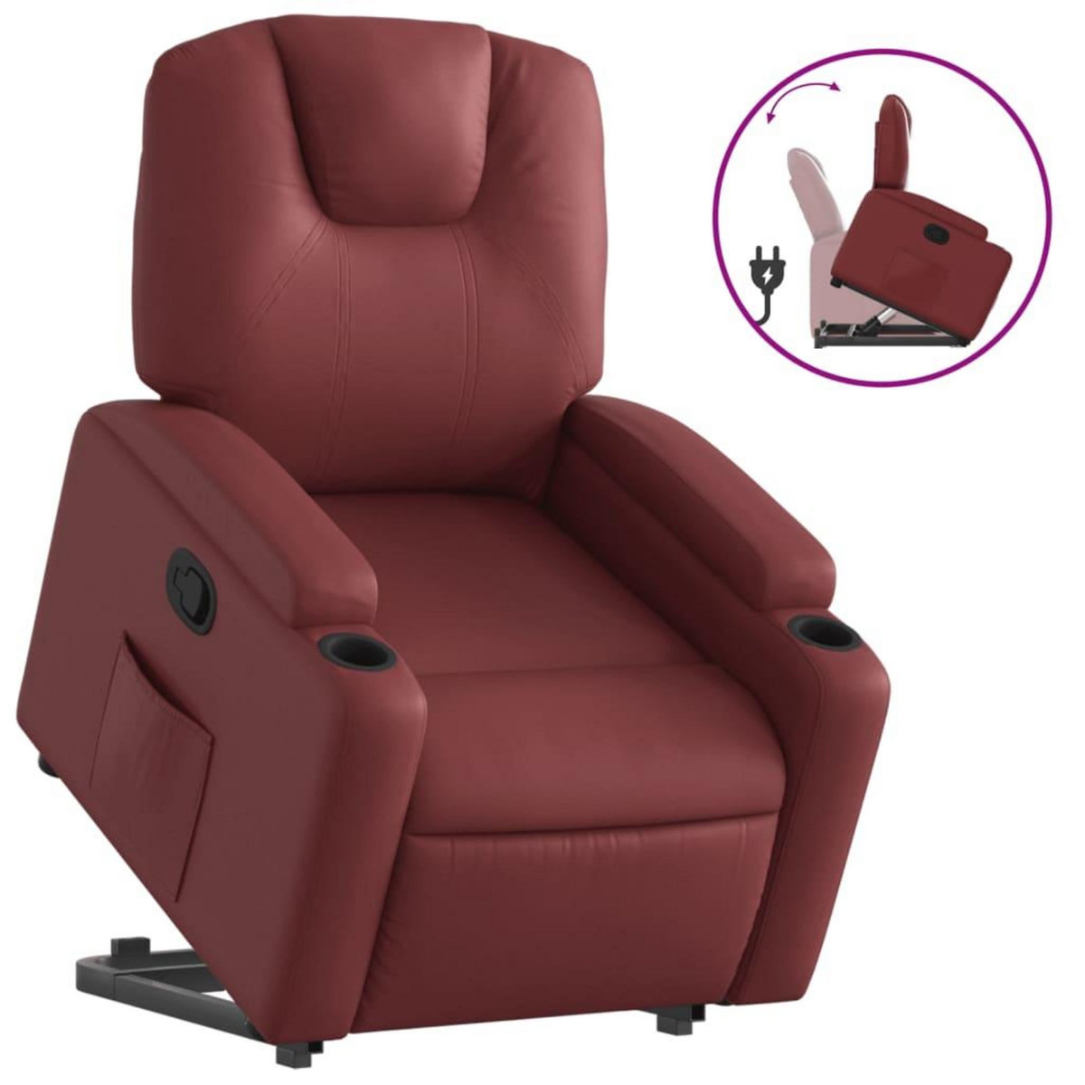 VIDAXL Fauteuil inclinable Rouge bordeaux Similicuir
