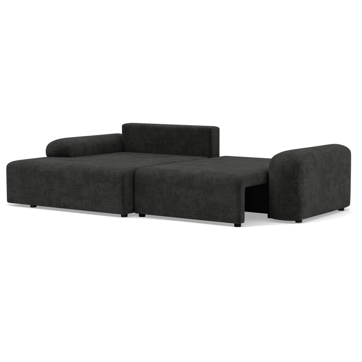 BEST MOBILIER Rebecca - canapé d'angle gauche 4 places convertible avec coffre en velours texturé