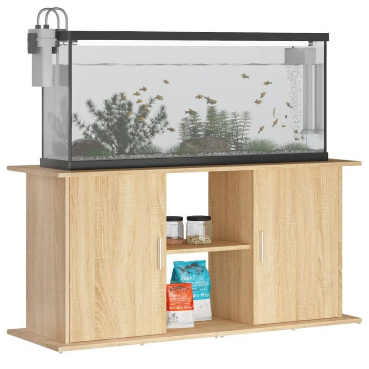 VIDAXL Support d aquarium chêne sonoma 121x41x58 cm bois d ingénierie