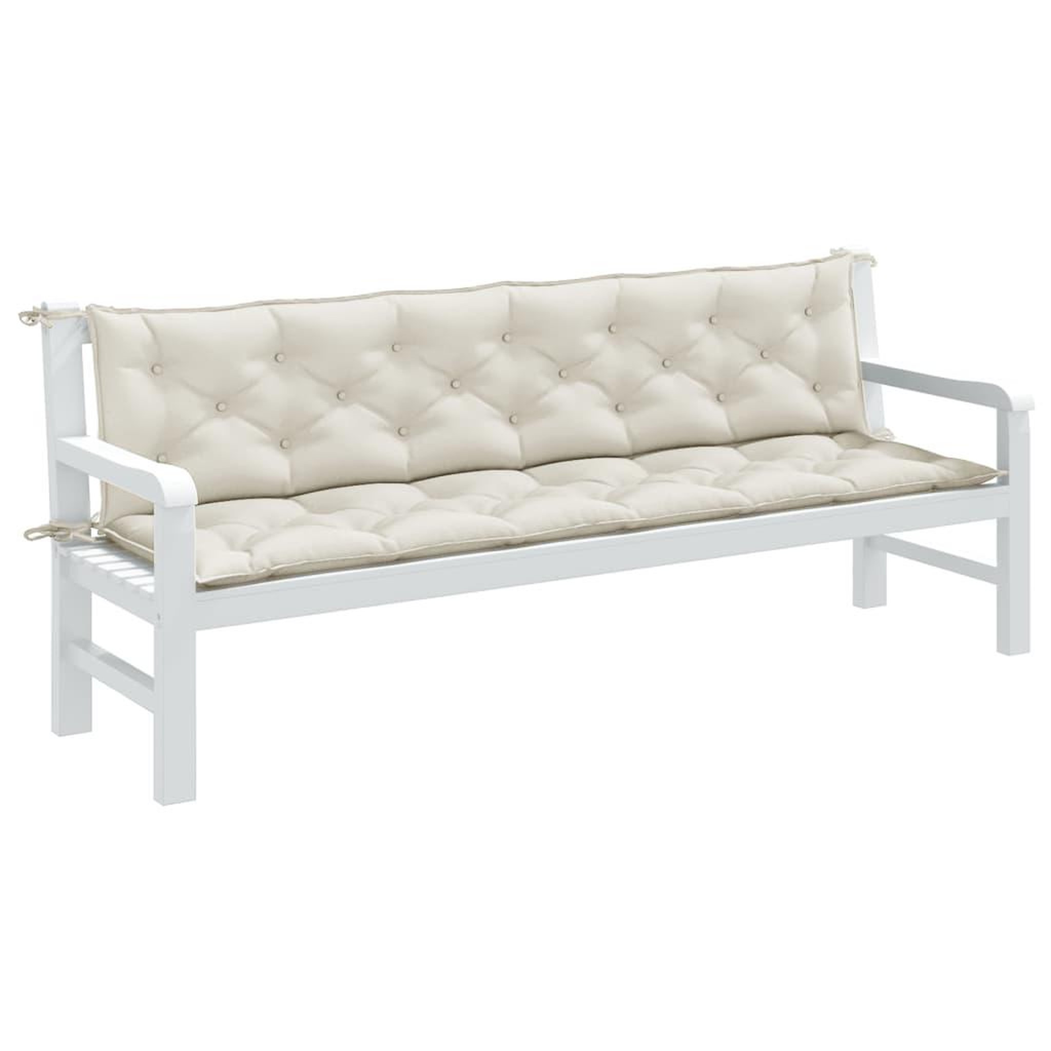 VIDAXL Coussins de banc de jardin lot de 2 creme melange tissu