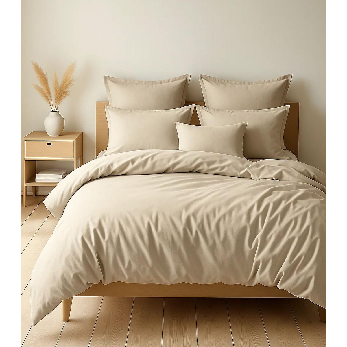 Home collection Paire de taies d'oreiller 100% coton 57fils