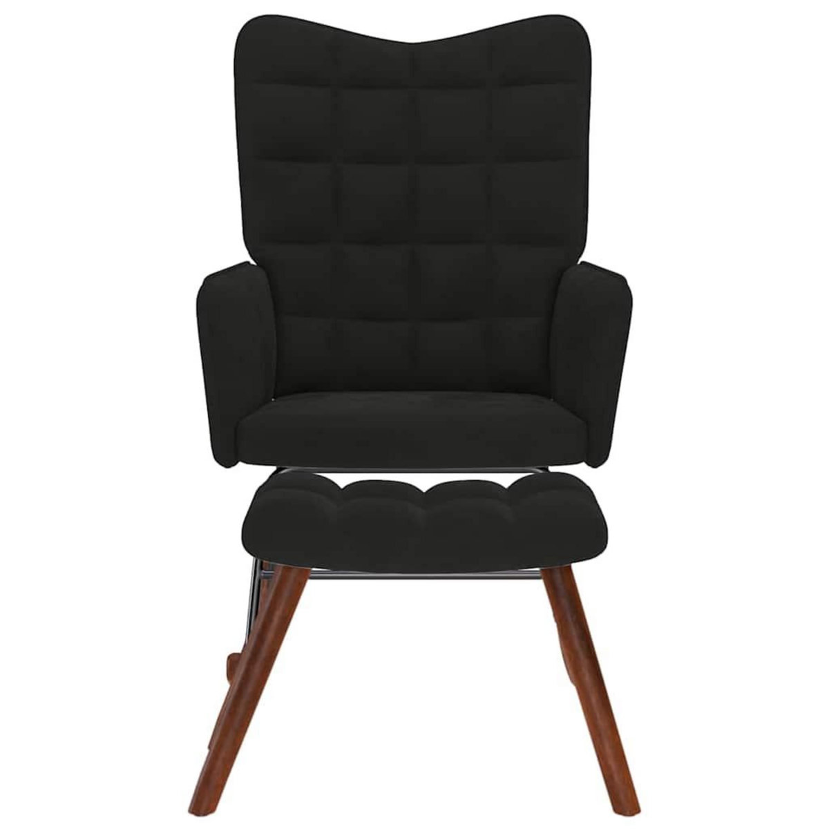 VIDAXL Chaise a bascule avec repose-pied noir velours