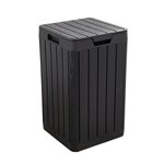 Toomax Poubelle de jardin 80 Litres Noire 38 x 38 x H65 cm Couvercle à pression TOOMAX