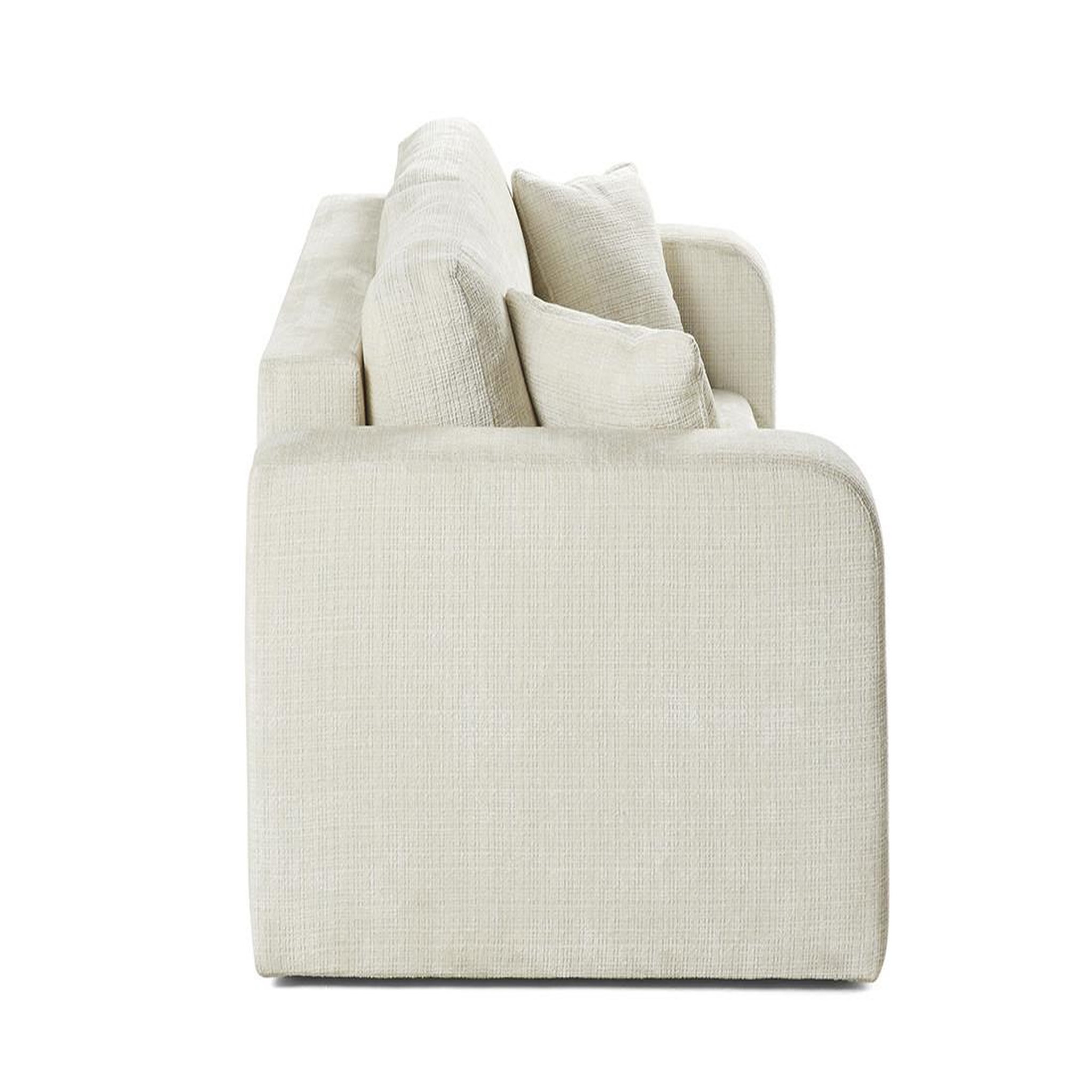Voir la diapositive 4 : BEST MOBILIER Miro - canapé droit 2 places - en velours texturé