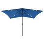 Voir la diapositive 1 : VIDAXL Parasol de jardin avec LED et mat en acier bleu azure 2x3 m