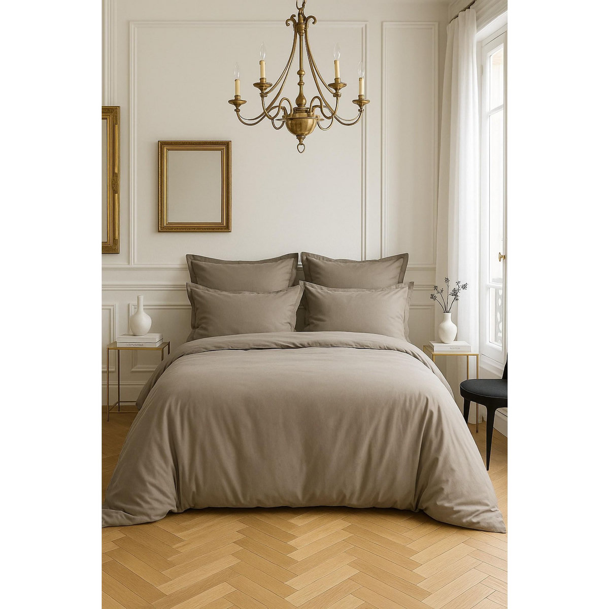 BATON ROUGE Drap housse 100% satin de coton 105 fils