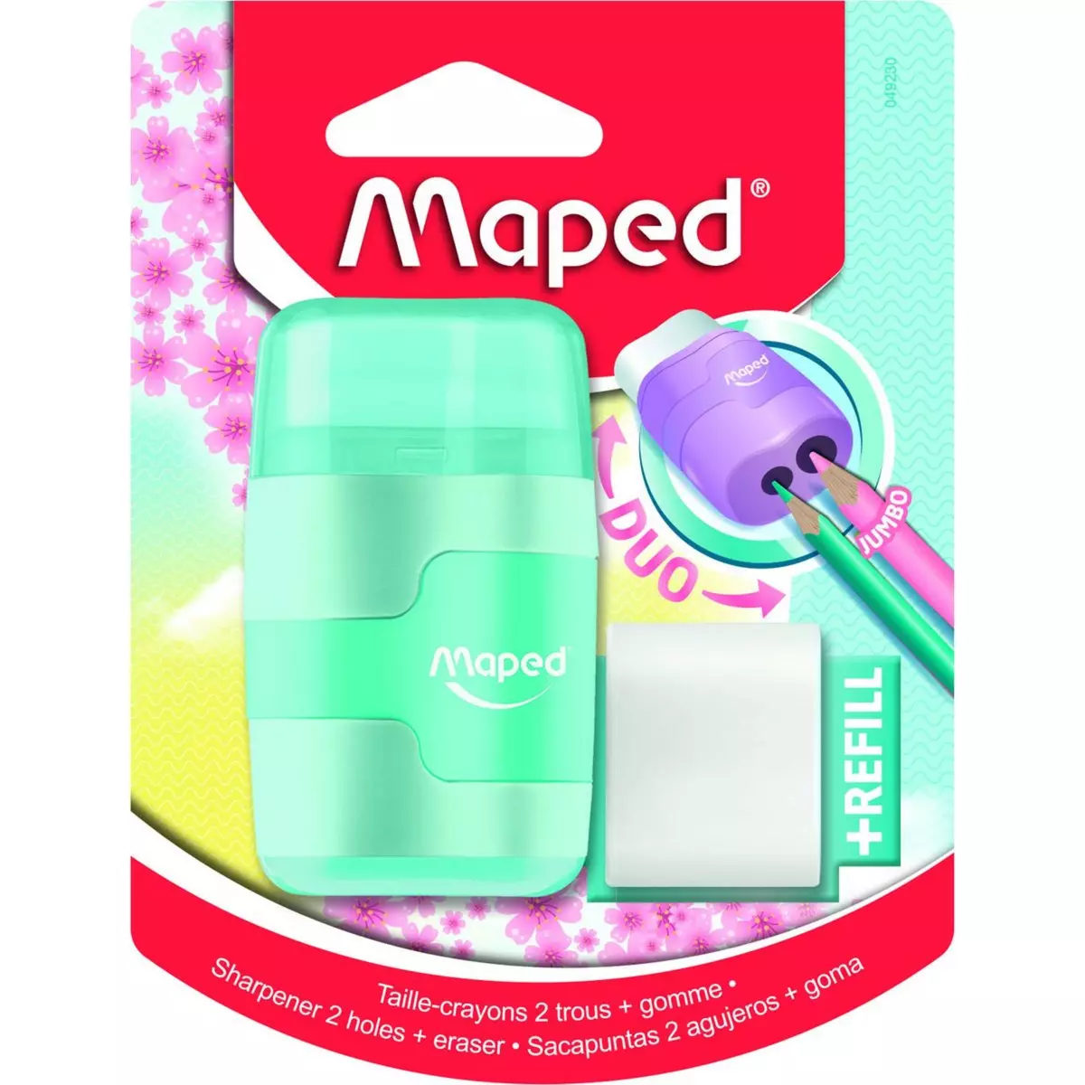 MAPED Taille crayon 2 usages gomme Connect pastel bleu