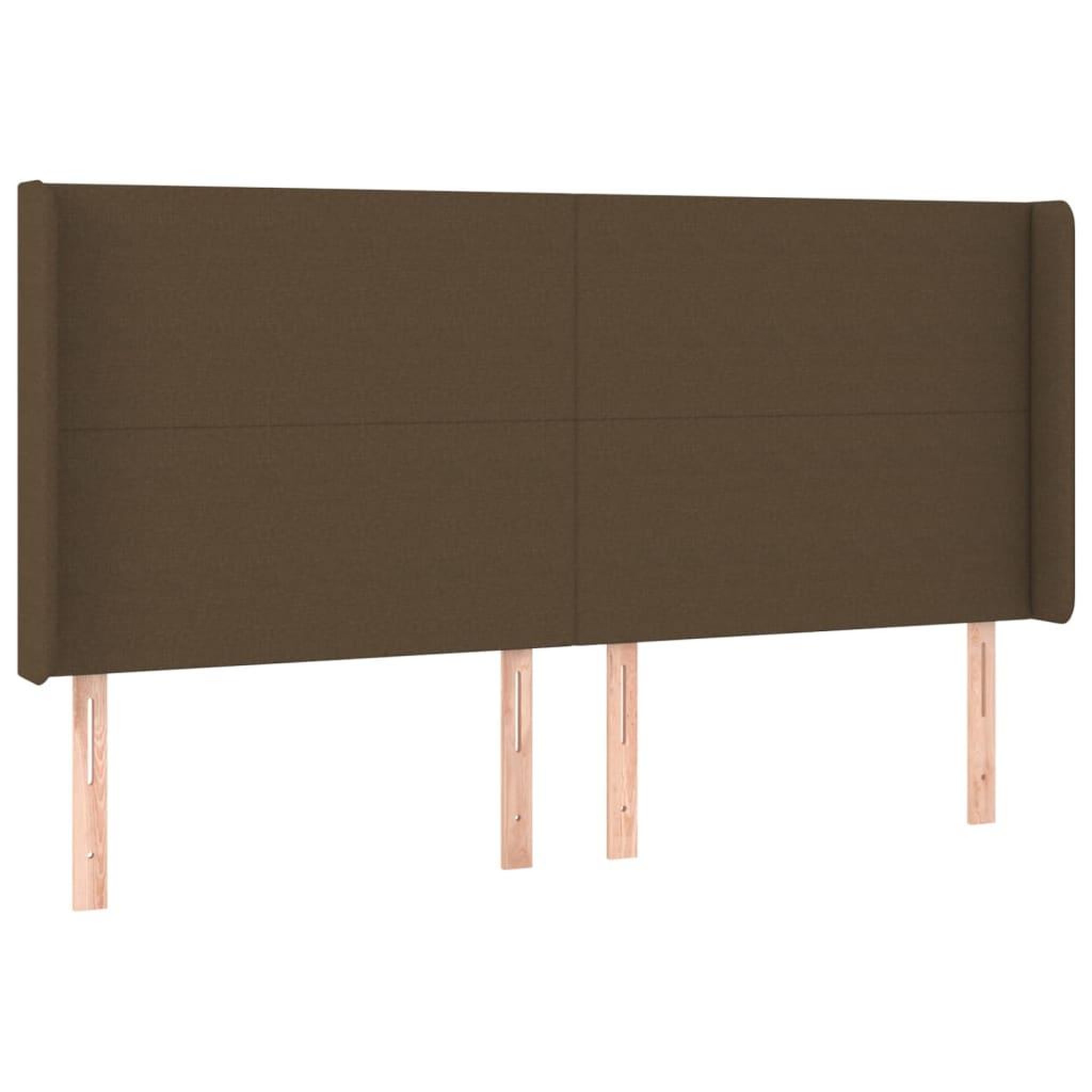 Voir la diapositive 2 : VIDAXL Tete de lit avec oreilles Marron fonce 163x16x118/128 cm Tissu