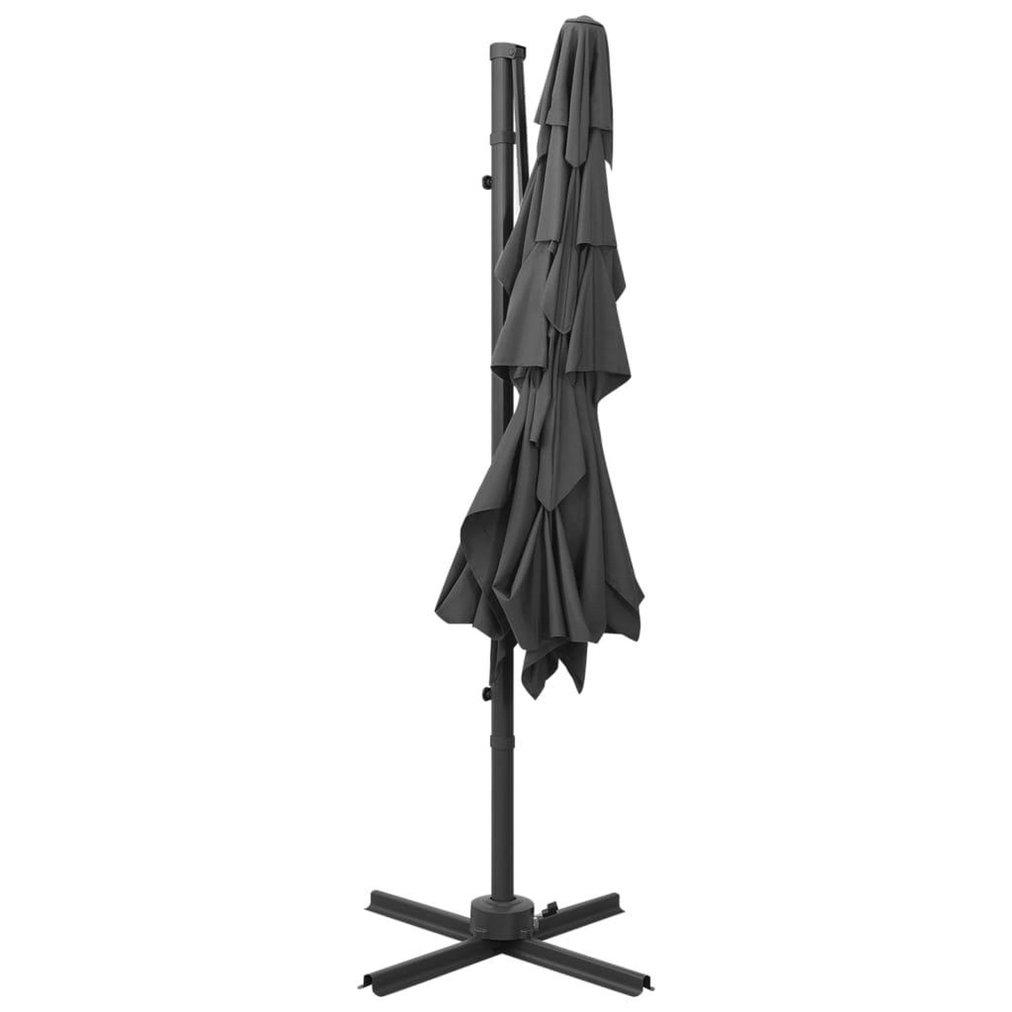 Voir la diapositive 5 : VIDAXL Parasol de jardin a 4 niveaux avec mat en aluminium anthracite