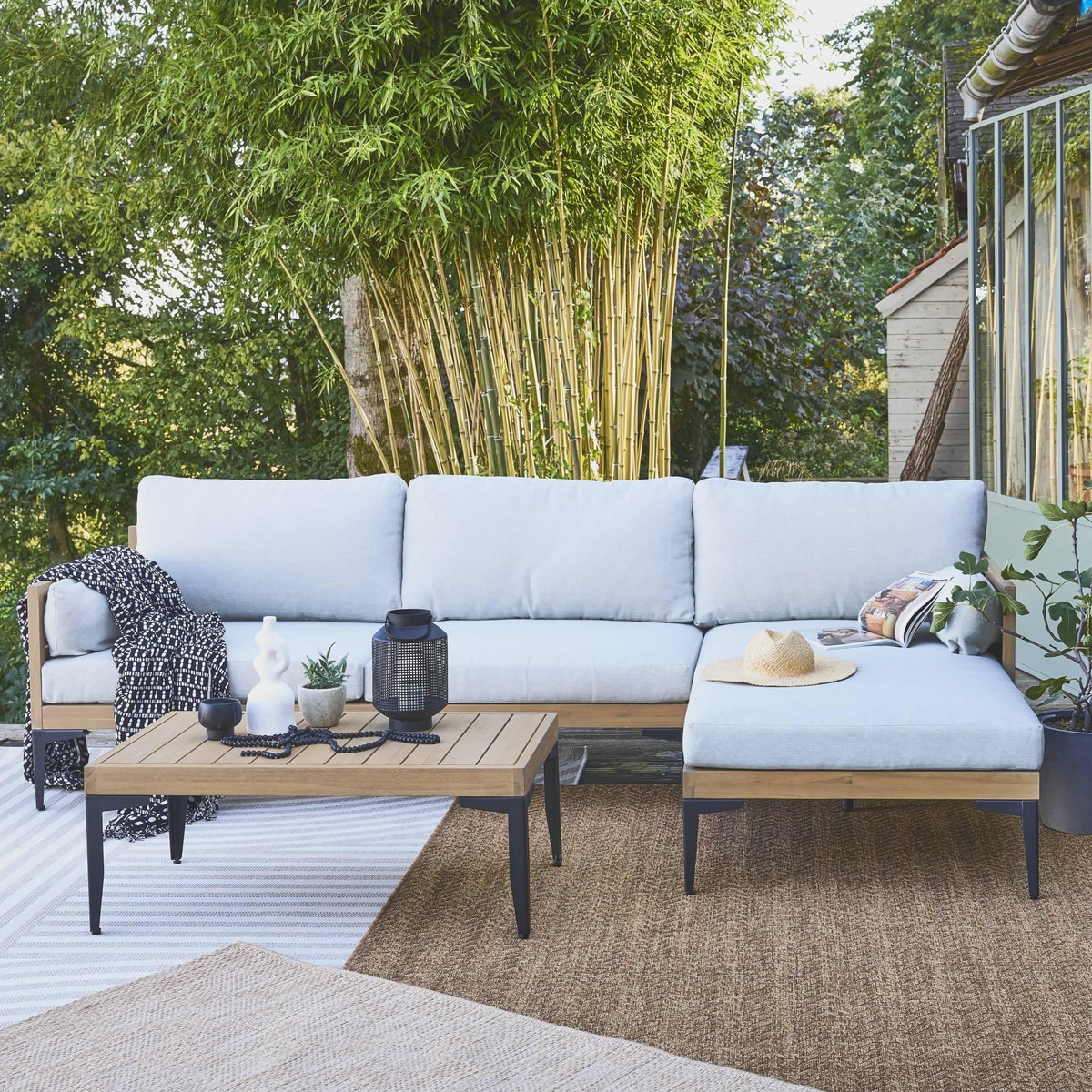 SWEEEK Tapis intérieur/extérieur effet jute coloris caramel, stabilisé aux UV