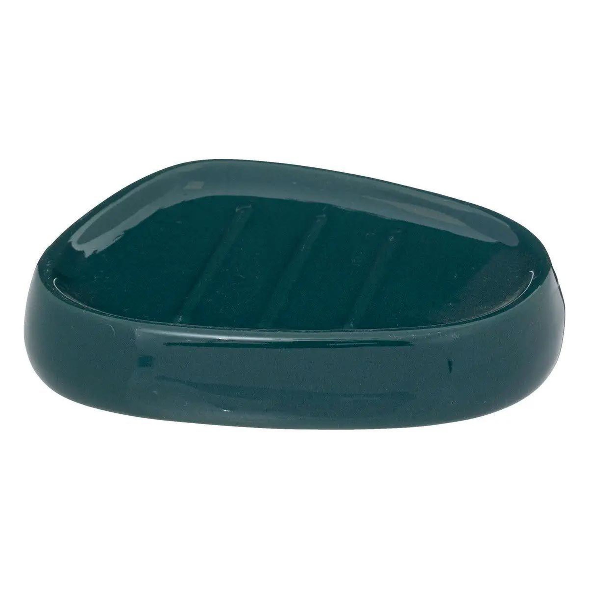 FIVE Porte savon  galet  12cm bleu pétrole
