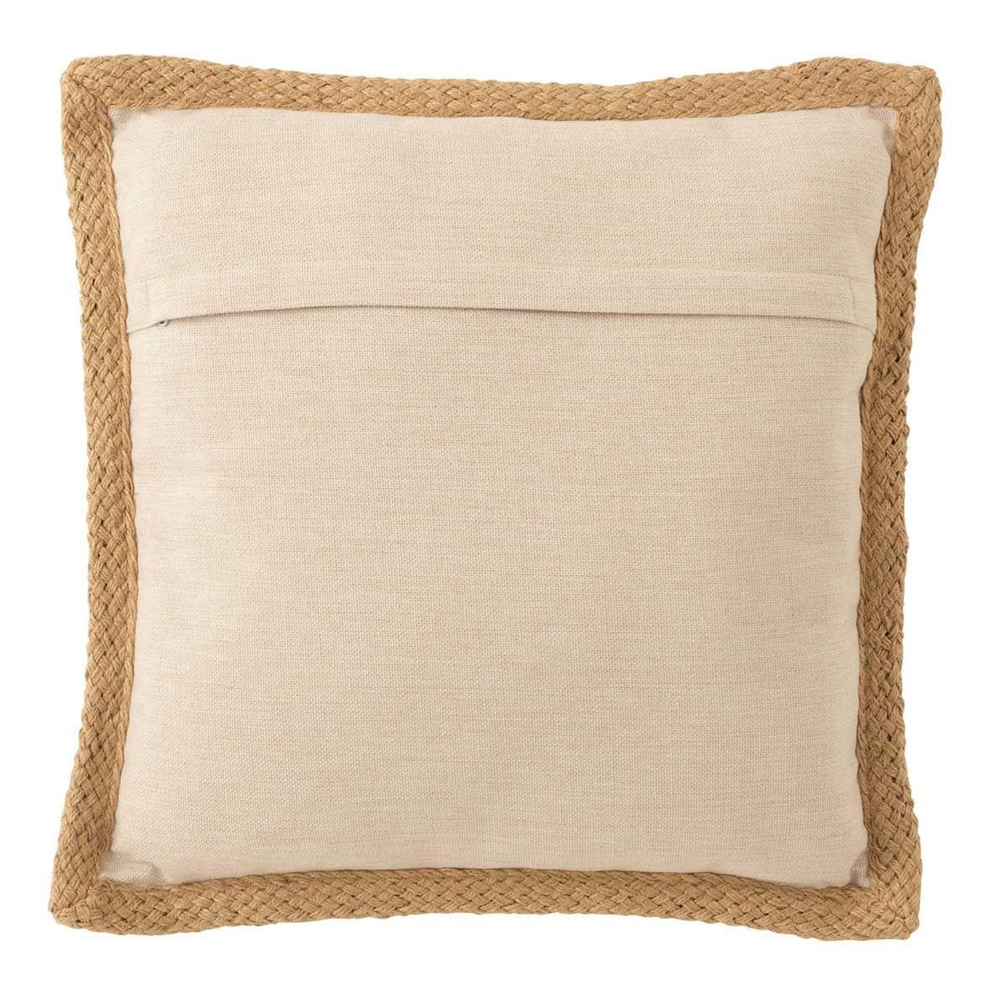 Voir la diapositive 2 : J-LINE Coussin Déco Imprimé  Garden  49x49cm Naturel