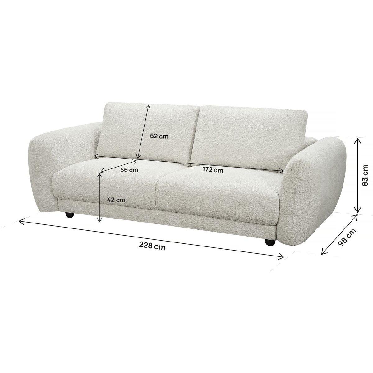 Habitat et Jardin Canapé droit en tissu chenille  Saint Germain S  - 3 places - Beige