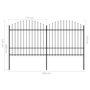 Voir la diapositive 6 : VIDAXL Cloture de jardin a dessus en lance Acier (1,5-1,75)x3,4 m Noir