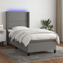 Voir la diapositive 1 : VIDAXL Sommier a lattes de lit matelas LED Gris fonce 80x200cm Tissu