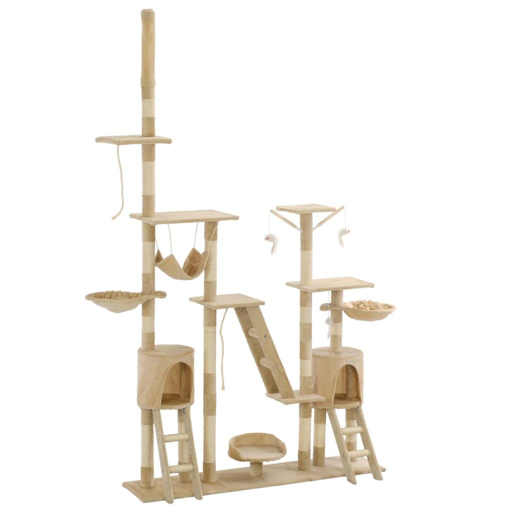 Voir la diapositive 1 : VIDAXL Arbre a chat avec griffoirs en sisal 230-250 cm Beige