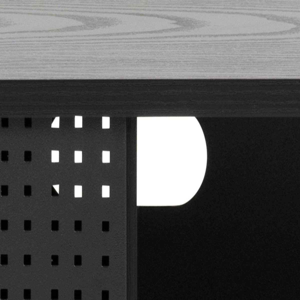 CONCEPT USINE Meuble TV noir avec porte coulissante et 1 niche JUPITER