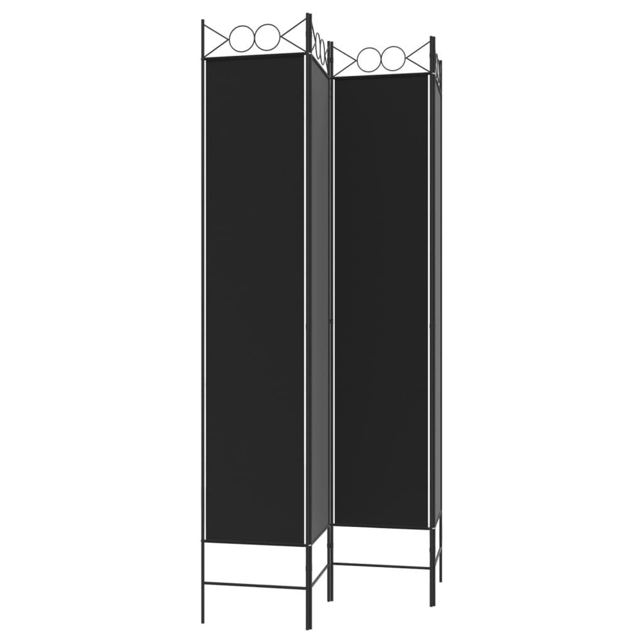 Voir la diapositive 5 : VIDAXL Cloison de separation 4 panneaux Noir 160x220 cm Tissu