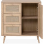 Voir la diapositive 5 : HOMIFAB Petit buffet cannage et effet bois naturel 81 cm - Padang