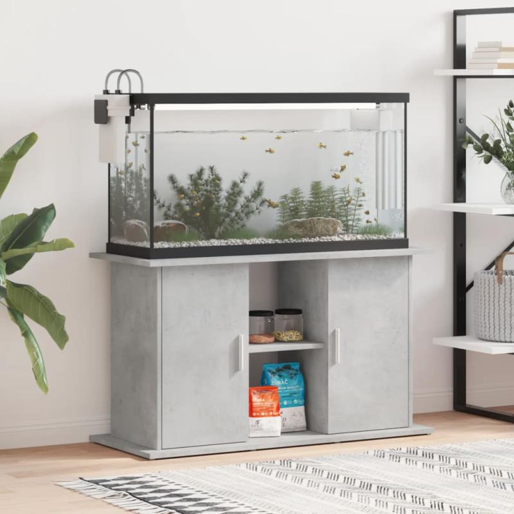 Voir la diapositive 1 : VIDAXL Support pour aquarium gris béton 101x41x58 cm bois d ingénierie