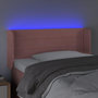 Voir la diapositive 4 : VIDAXL Tete de lit a LED Rose 93x16x78/88 cm Velours