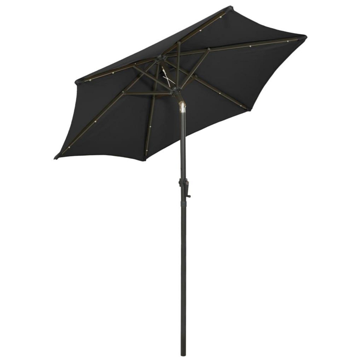 VIDAXL Parasol de jardin avec lumieres LED noir 200x211 cm aluminium