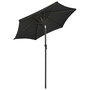 Voir la diapositive 4 : VIDAXL Parasol de jardin avec lumieres LED noir 200x211 cm aluminium