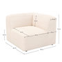 Voir la diapositive 4 : MAISON PAVANE Angle droit pour canapé modulable en velours blanc cassé-Mina
