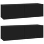 Voir la diapositive 2 : VIDAXL Meubles TV muraux 2 pcs noir 100x30x30 cm bois d'ingenierie