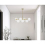 Voir la diapositive 5 : Paris Prix Lampe Suspension 7 Sphères  Glamy Luci  81cm Blanc & Or