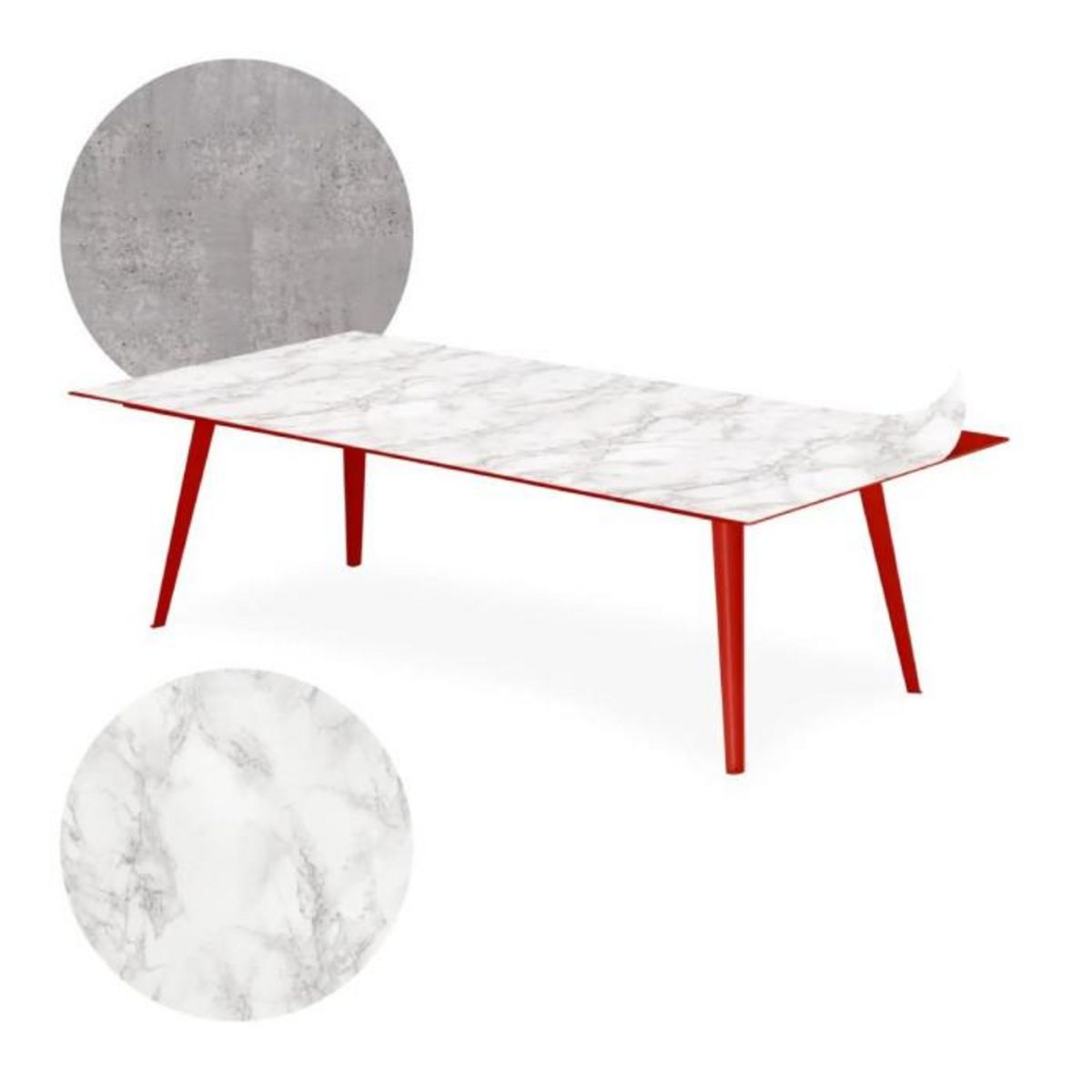 Paris Prix Table Basse 2 Covers  Texture  120cm Rouge
