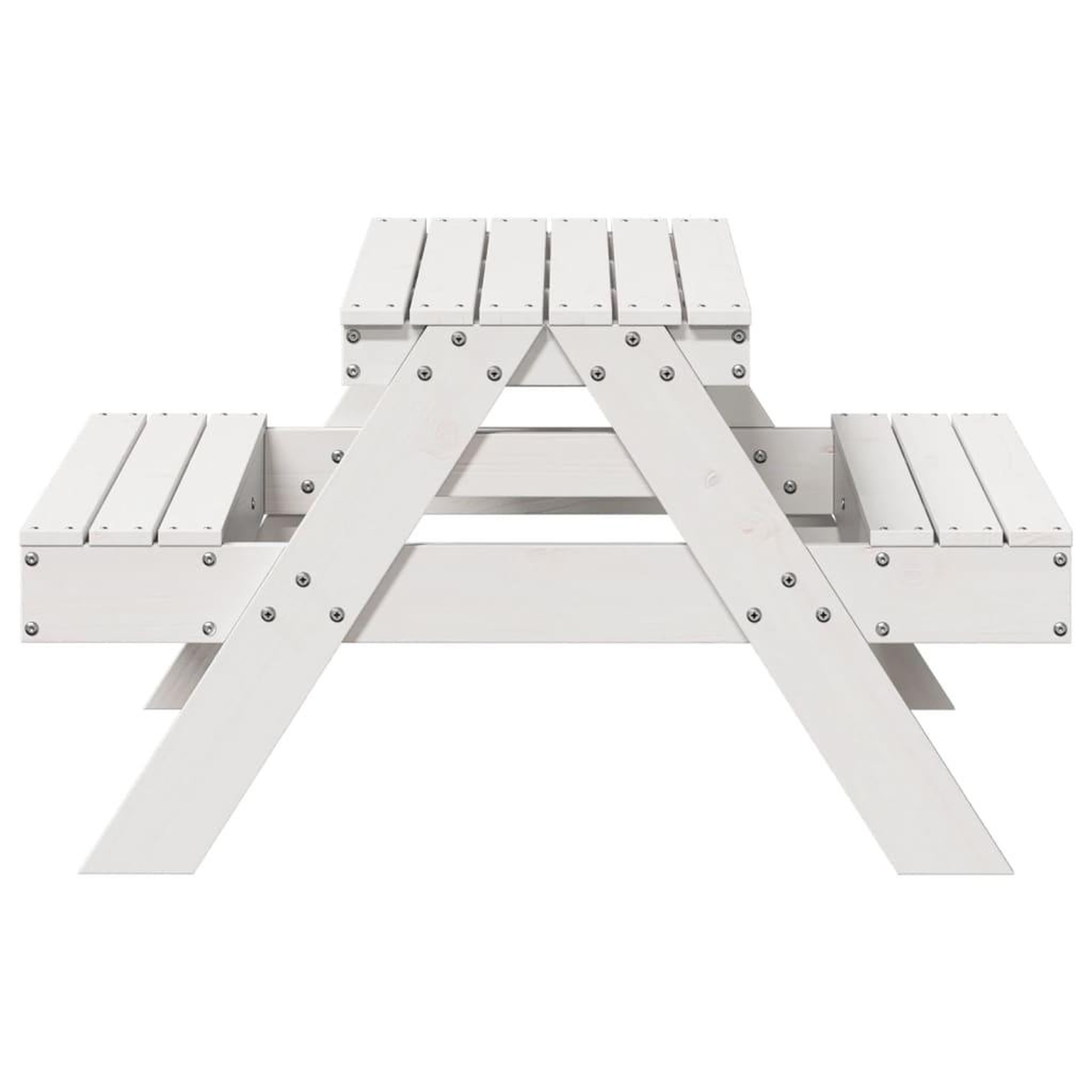 Voir la diapositive 5 : VIDAXL Table de pique-nique pour enfants blanc bois massif de pin