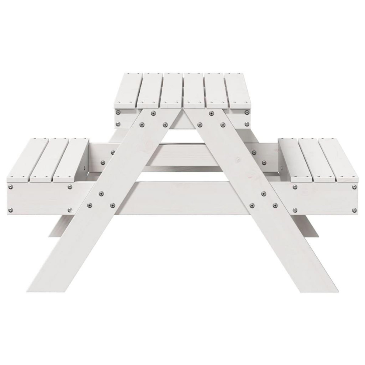 VIDAXL Table de pique-nique pour enfants blanc bois massif de pin