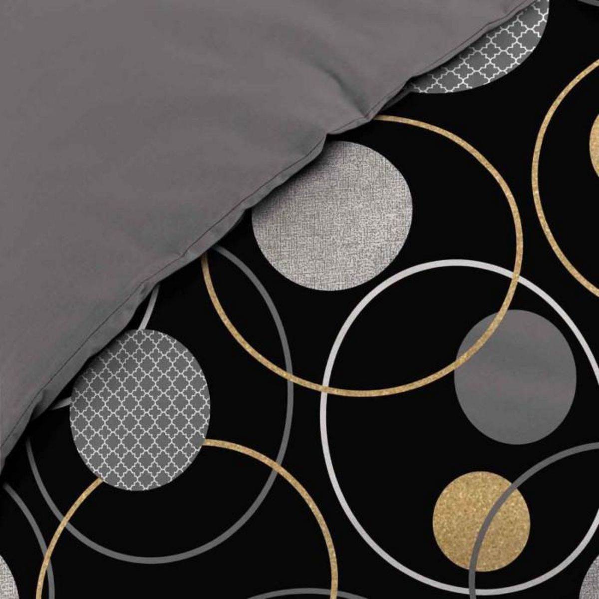 Paris Prix Parure de Lit 3 Pièces  Milor  240x220cm Noir