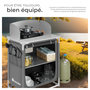 Voir la diapositive 4 : tectake Cuisine de camping premium avec 2 compartiments pliable gris