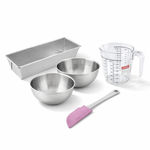 ZENKER Set de 5 ustensiles de pâtisserie moule à gâteaux bols spatule et verre doseur Zenker Silver